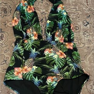 Tropical Floral Halter Swimsuit